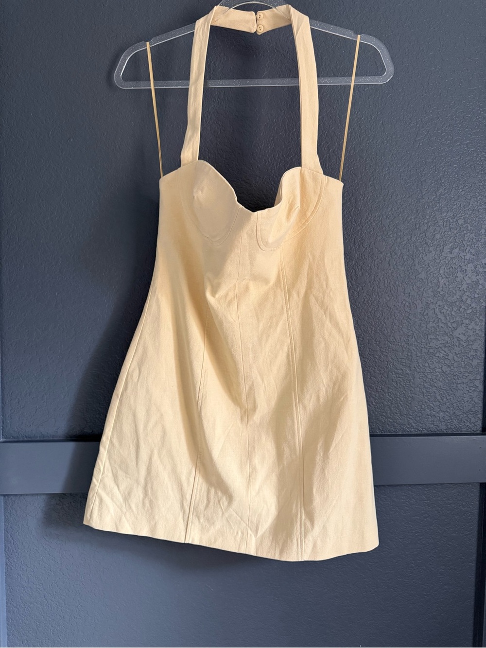 ZARA • NWT halter mini dress butter yellow - Medium - Picture 4 of 9